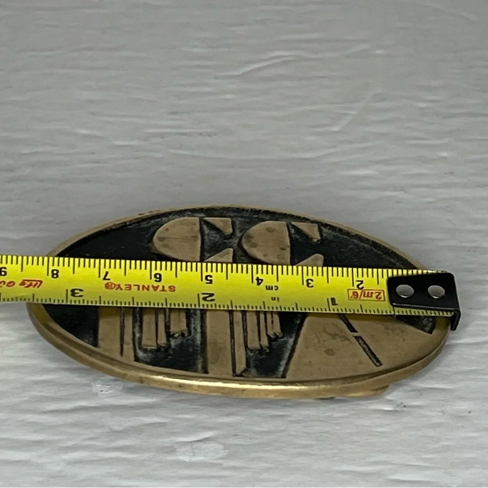 Vintage CC Coastal Contractors MCM 100% Brass Belt Buckle DynaBuckle Provo Utah